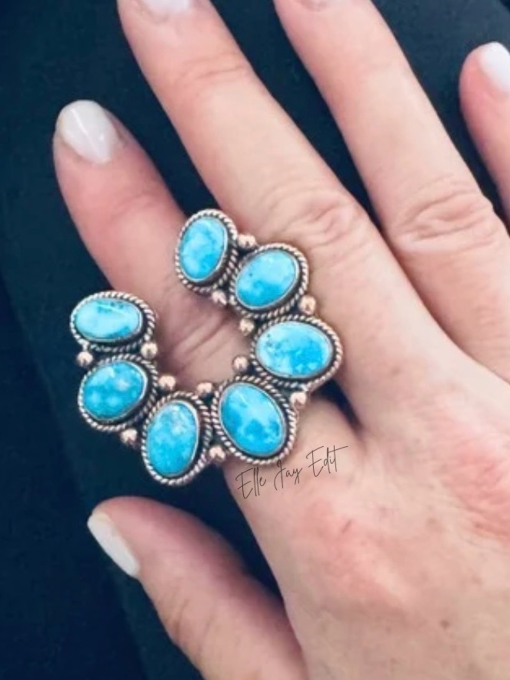 Blue Ridge Turquoise Naja Ring | Adjustable Copper Southwestern Statement Ring